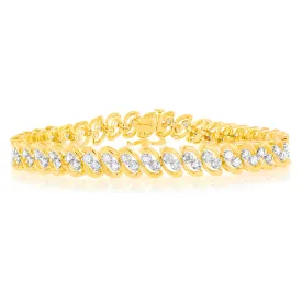 2 Carat Diamond Bracelet in Gold Plated Silver