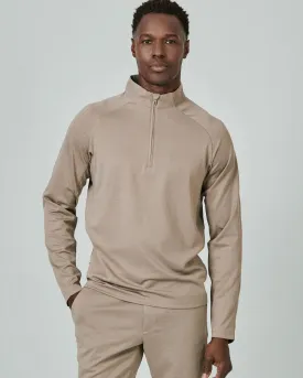 A Game Quarter Zip Pullover-Khaki-7 Diamonds