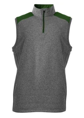 A4 N4095 Tourney 1/4 Zip Vest Sleeveless Fleece - Heather Forest