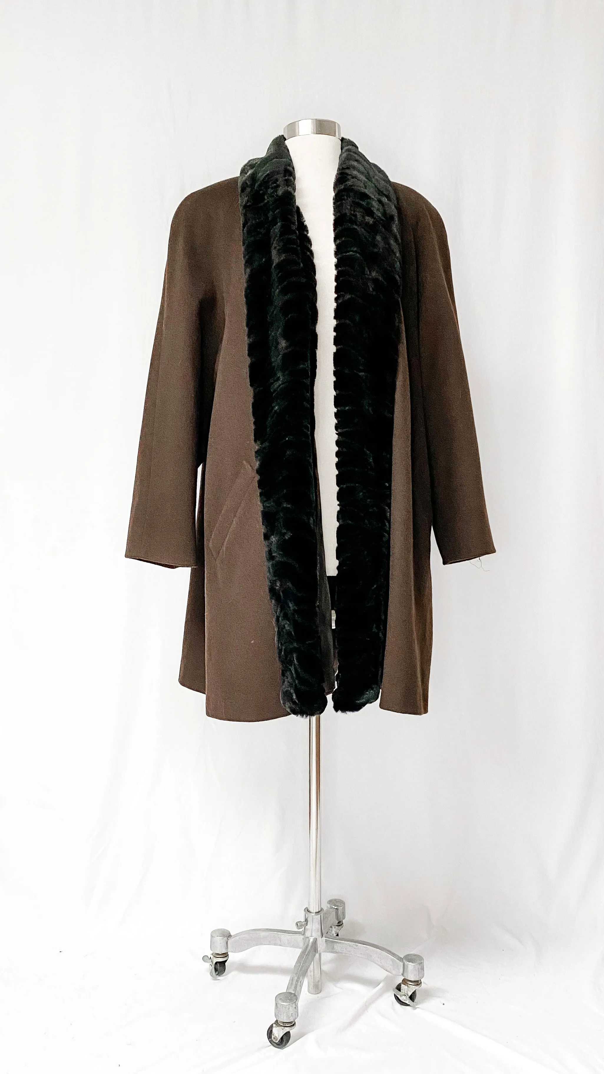 Alorna Brown & Black Wool Winter Coat (XL/XXL)