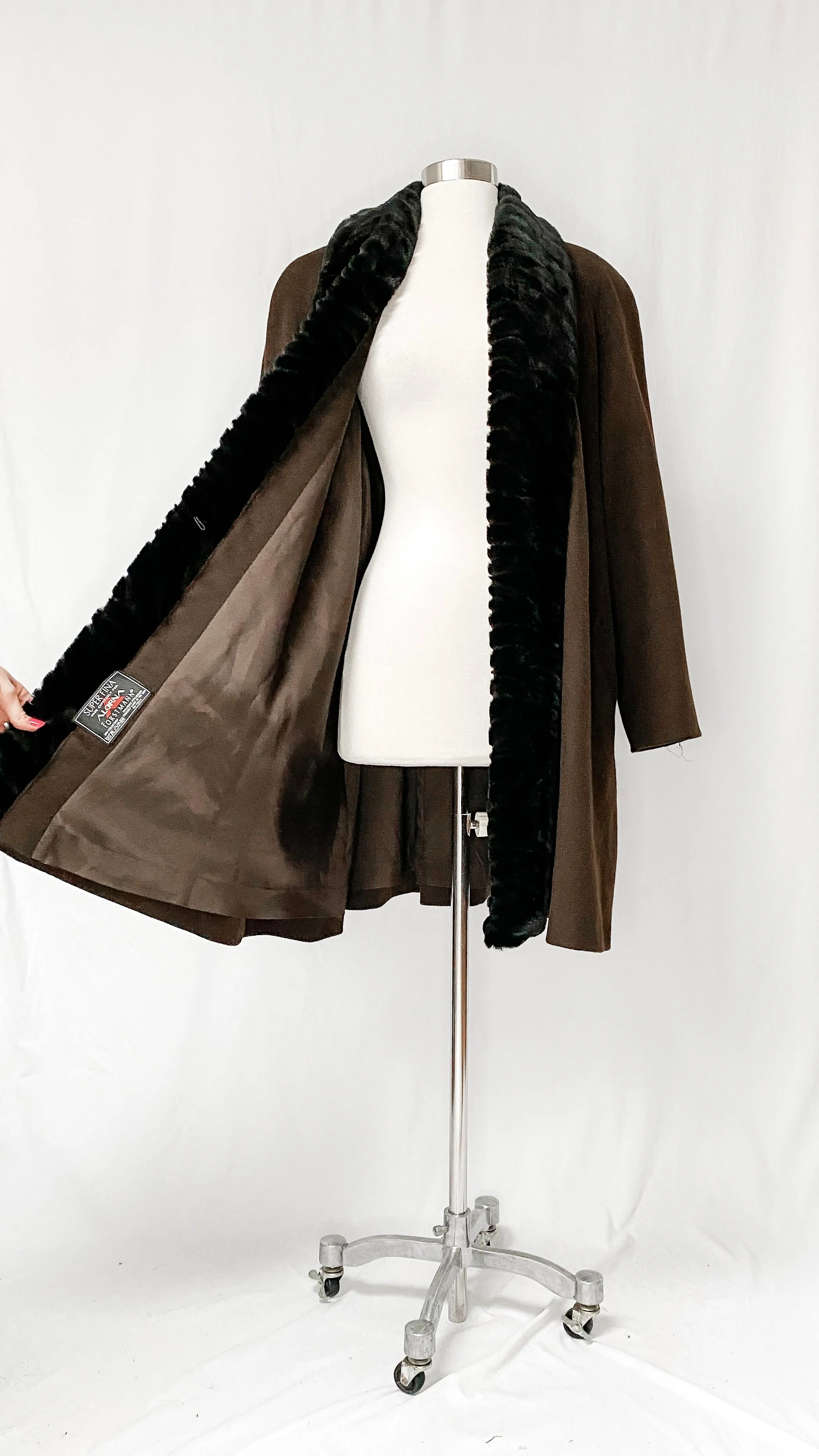 Alorna Brown & Black Wool Winter Coat (XL/XXL)