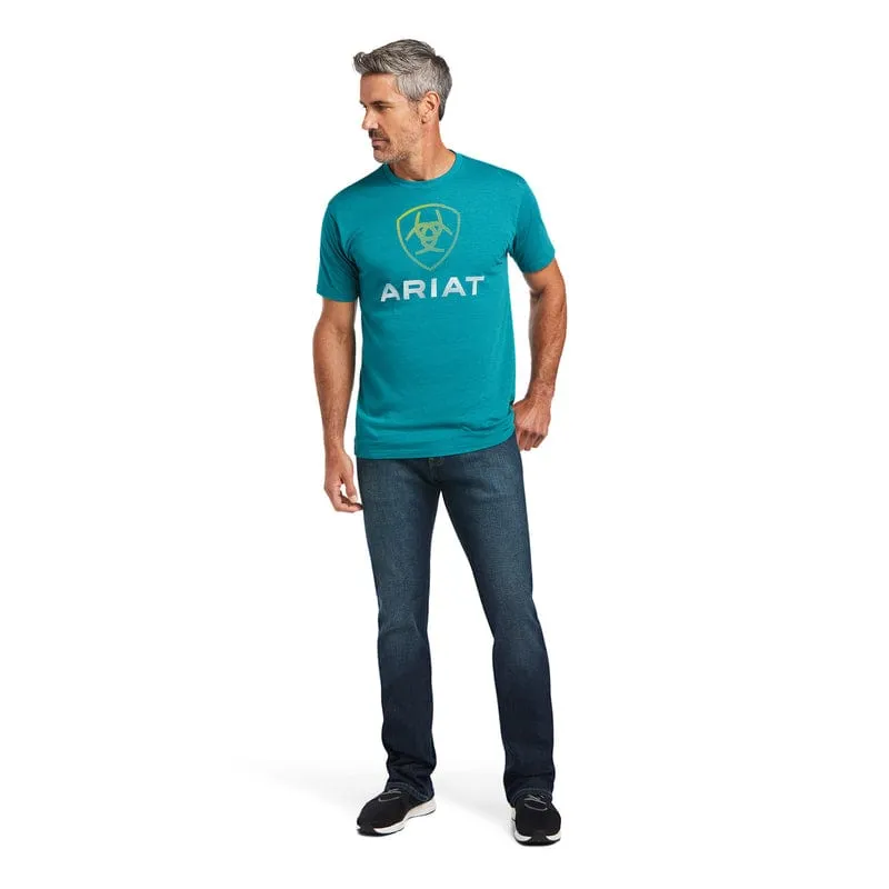 Ariat Men's Blends Teal Green Heather Short Sleeve T-Shirt 10039944