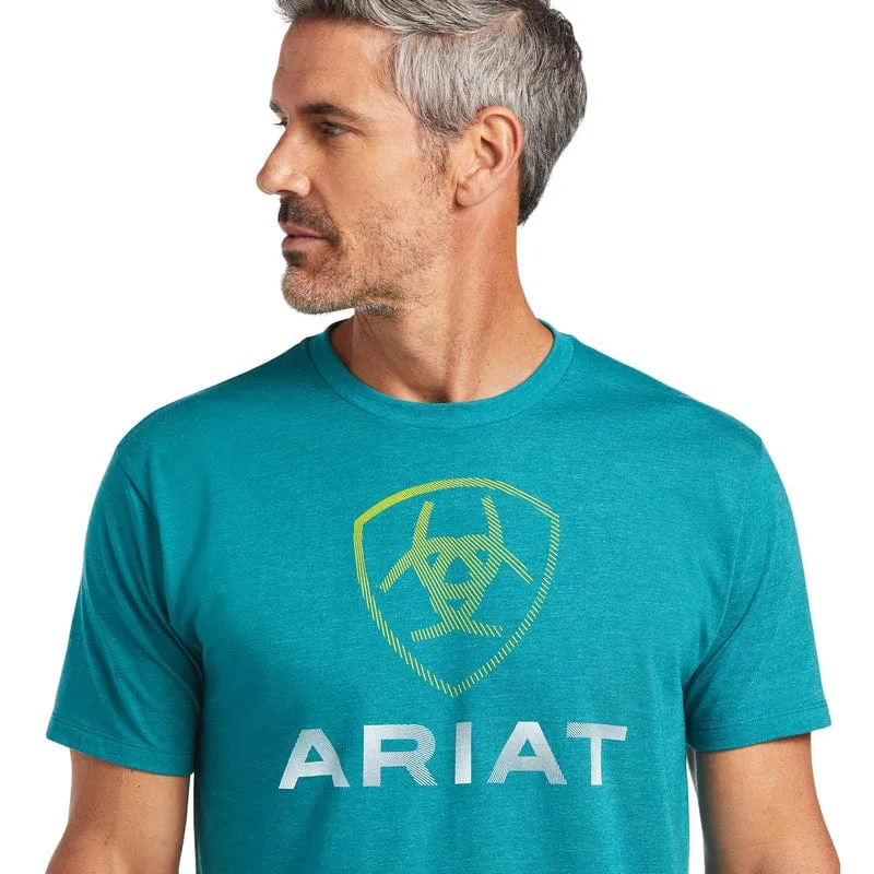 Ariat Men's Blends Teal Green Heather Short Sleeve T-Shirt 10039944