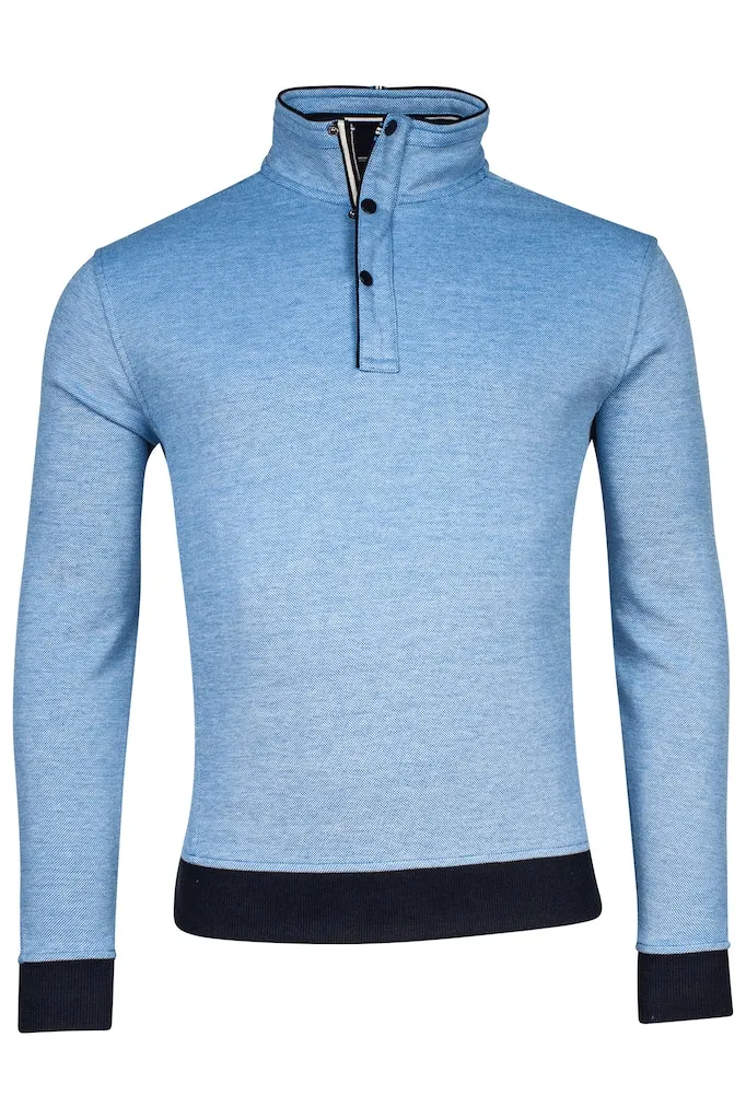 Baileys Half Zip/Button Sweatshirt Blue Blue