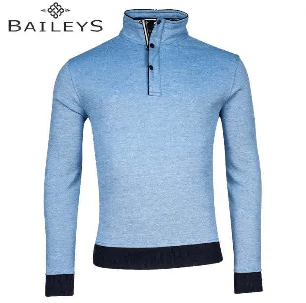 Baileys Half Zip/Button Sweatshirt Blue Blue