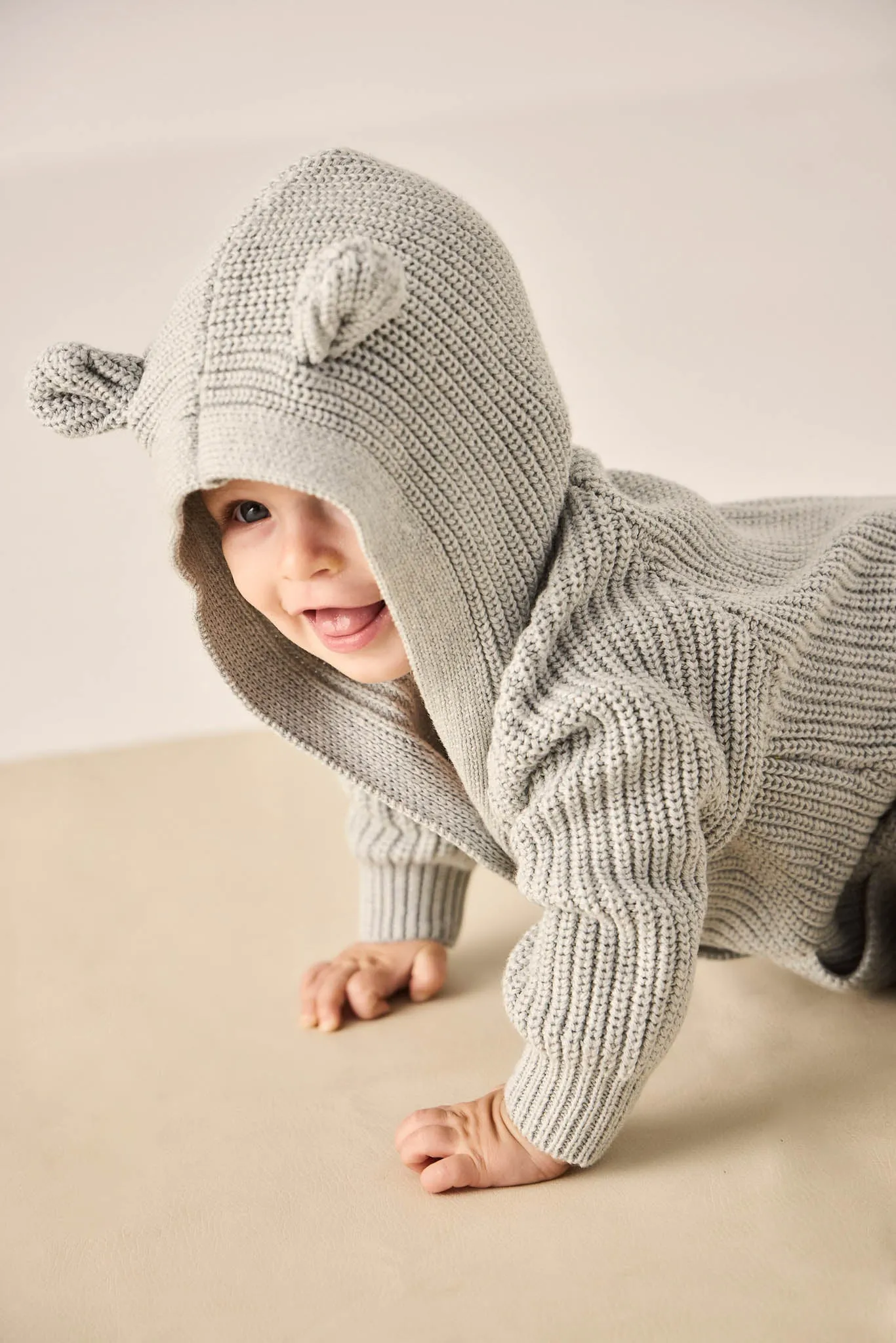 Bear Knit Onepiece - Ocean Spray Fleck