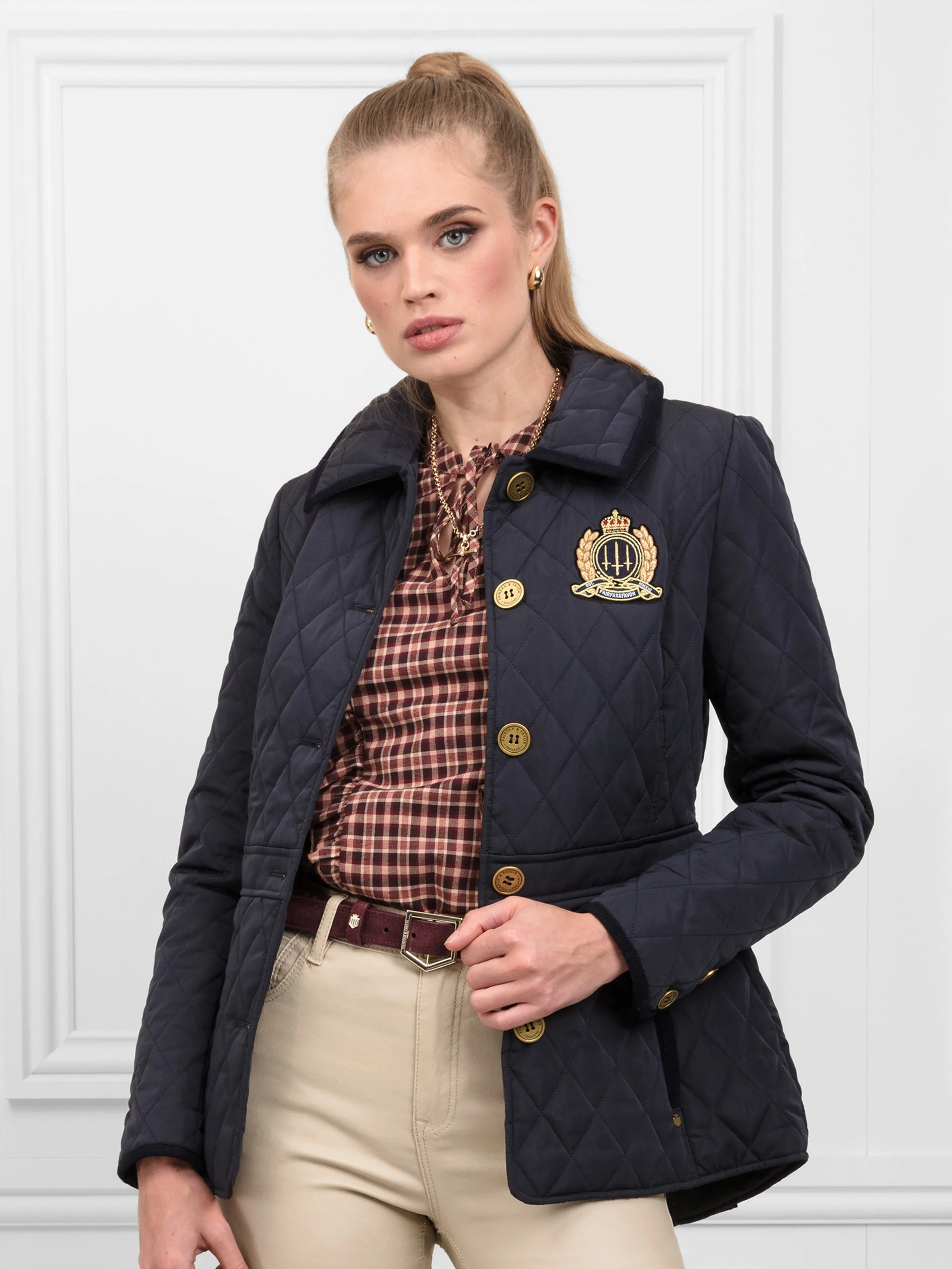 Bella Quilted Jacket - Navy