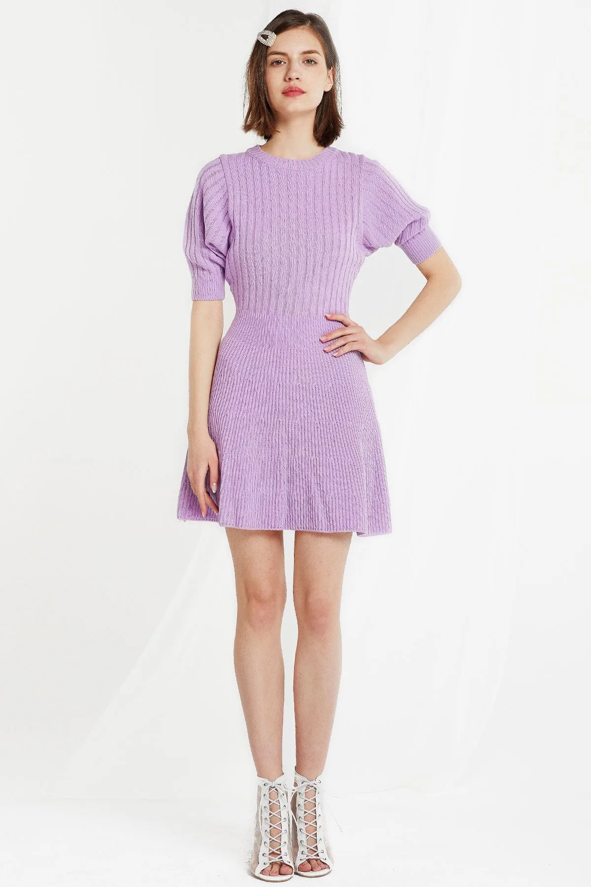 Bianca Puff Sleeve Knit Dress-2 Colors