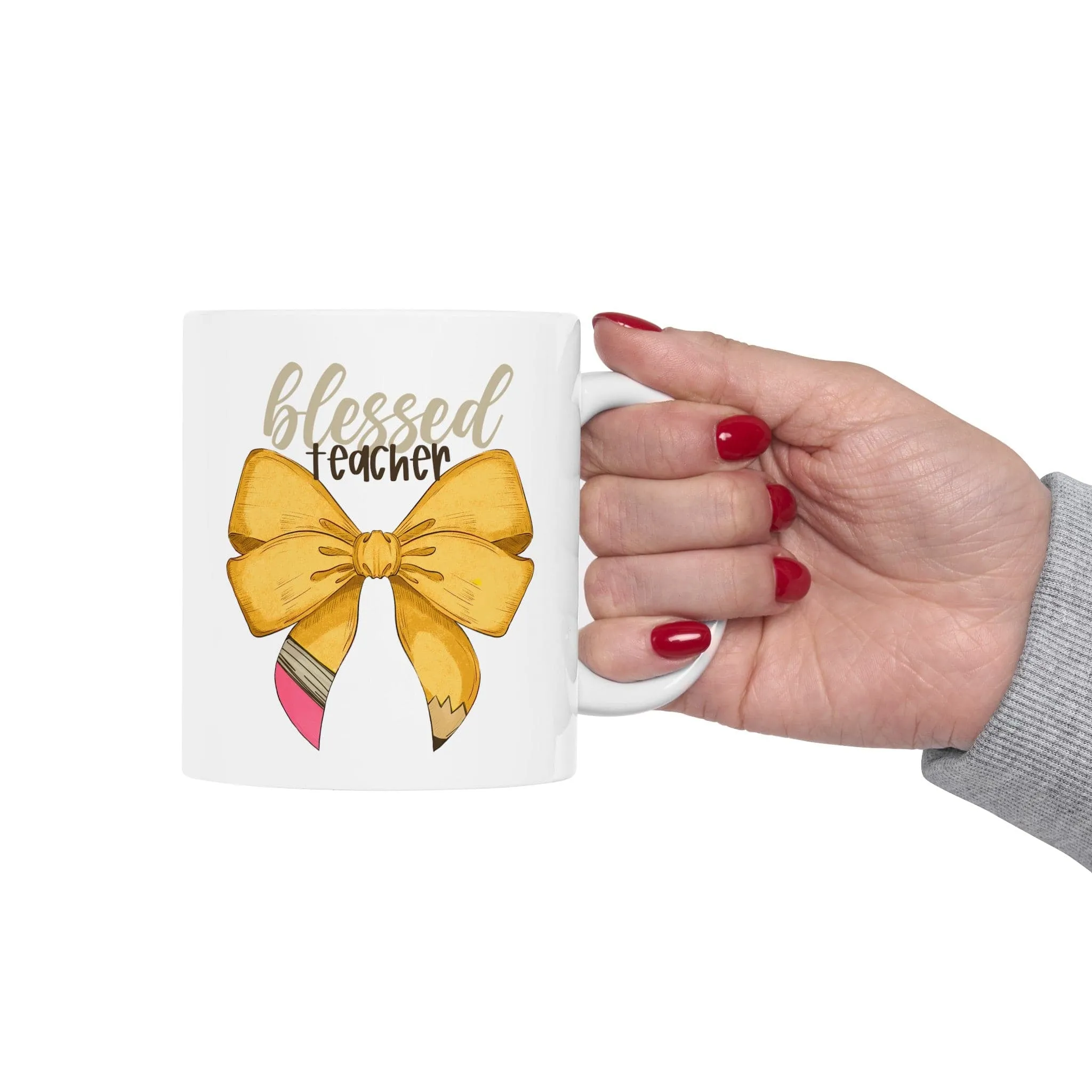 Blessed Teacher Bow 11oz Mug