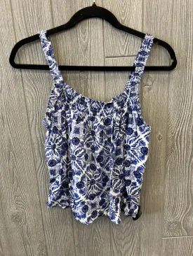 Blue & White Top Sleeveless Clothes Mentor, Size S