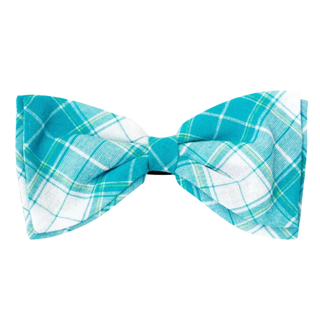 Bow Tie | Turquoise & White Madras Plaid