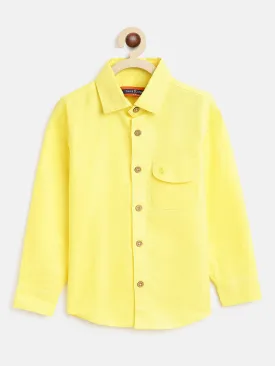 Boys Lime Yellow Cotton Shirt