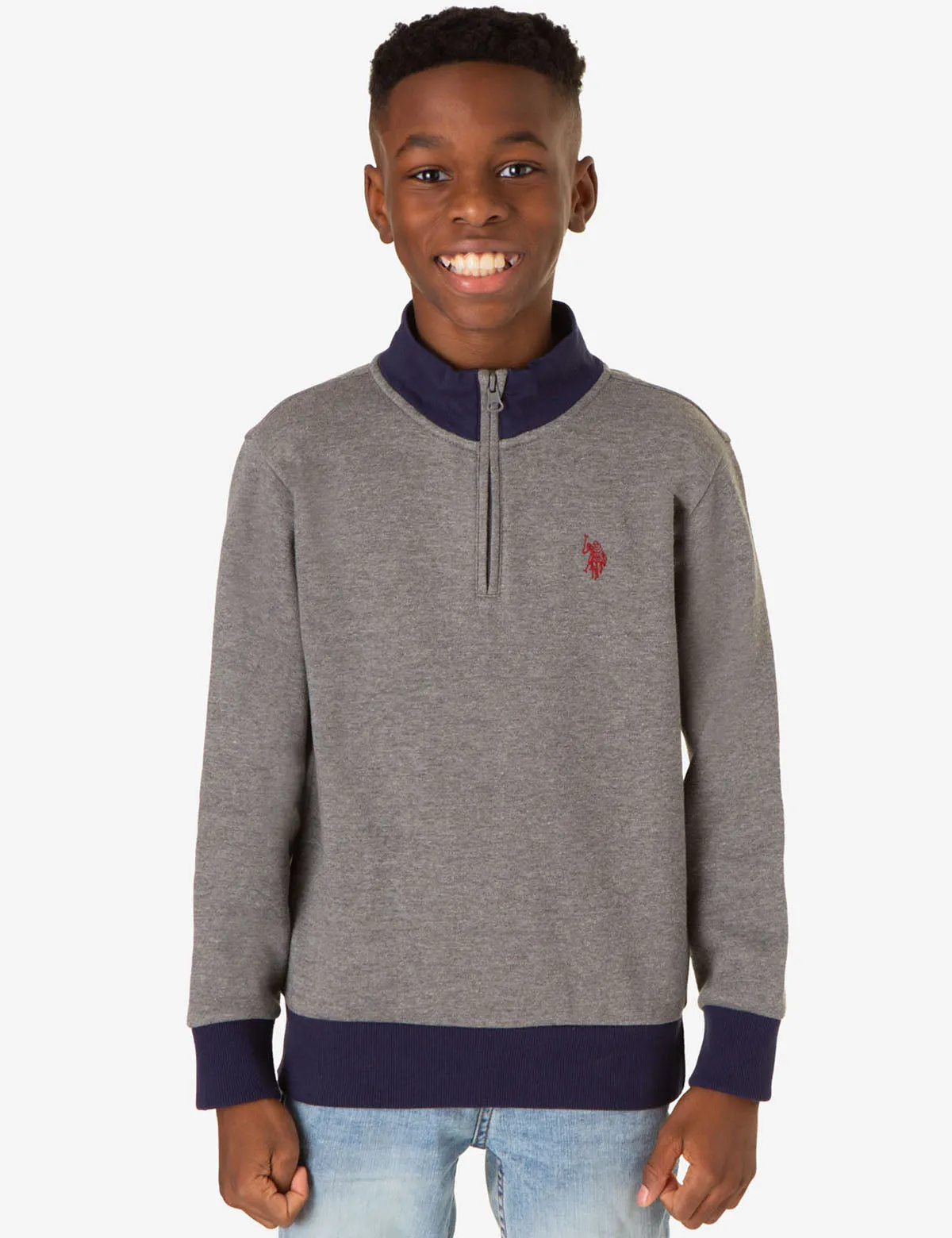 BOYS QUARTER ZIP FLEECE PULLOVER