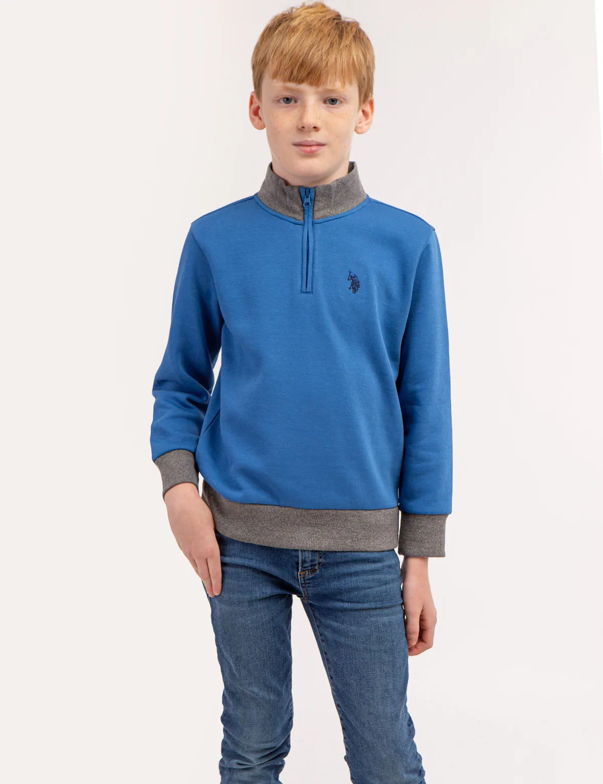 BOYS QUARTER ZIP FLEECE PULLOVER