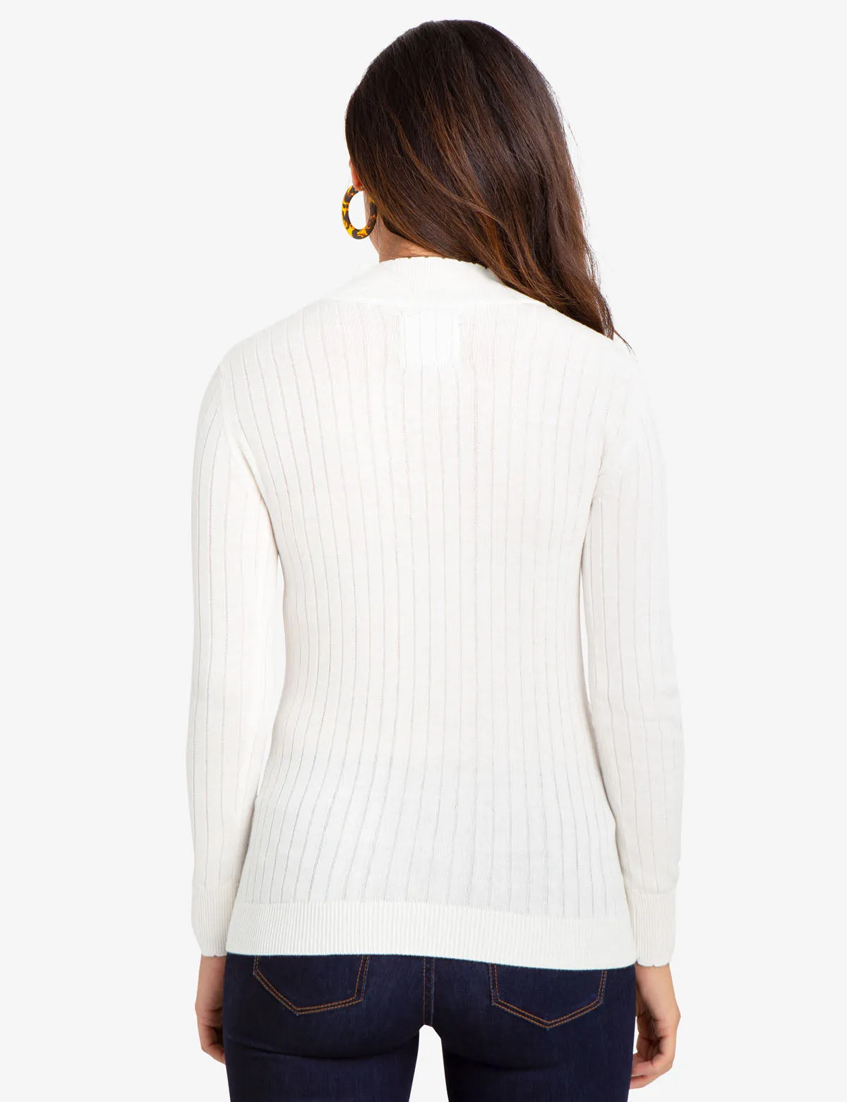 CABLE KNIT SWEATER WITH QUARTER ZIP