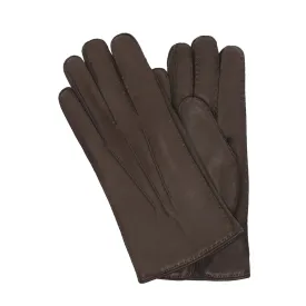 Cashmere-Lined Leather Gloves in Taupe