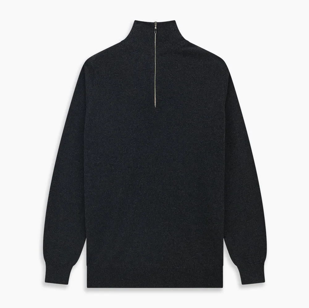 Charcoal Half-Zip Cashmere Jumper