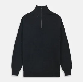 Charcoal Half-Zip Cashmere Jumper