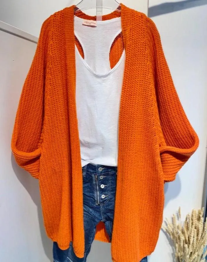 Chunky knit longline slouchy cardigan