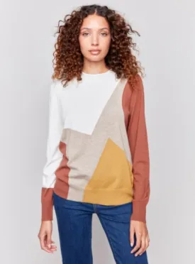 COLOUR BLOCK CREW NECK SWEATER