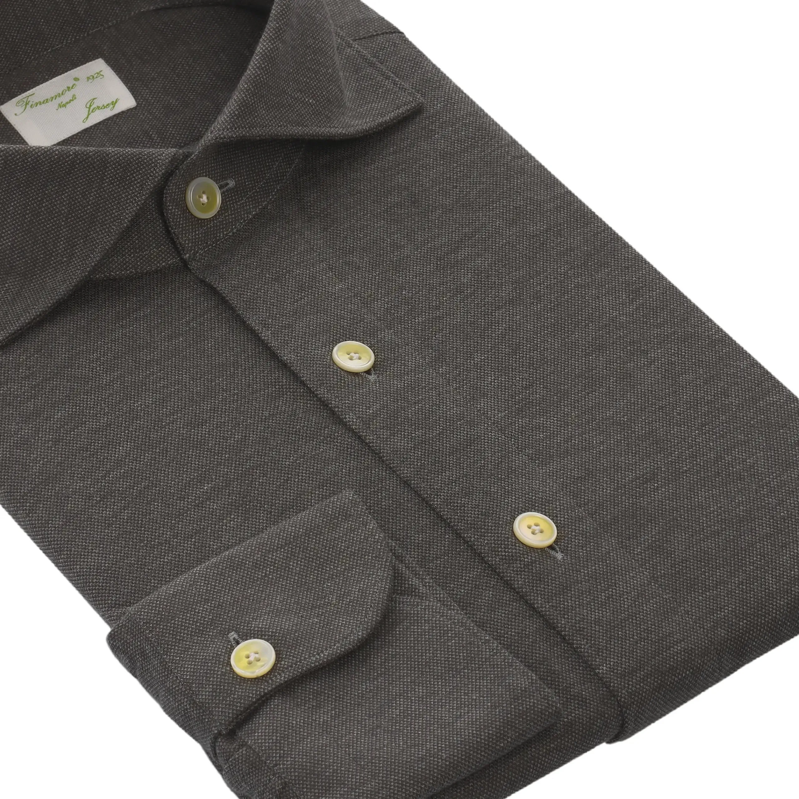 Cotton-Cashmere Blend Shirt in Grey