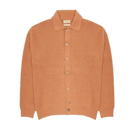 De Bonne Facture Honeycomb Knit Cardigan in Sienna