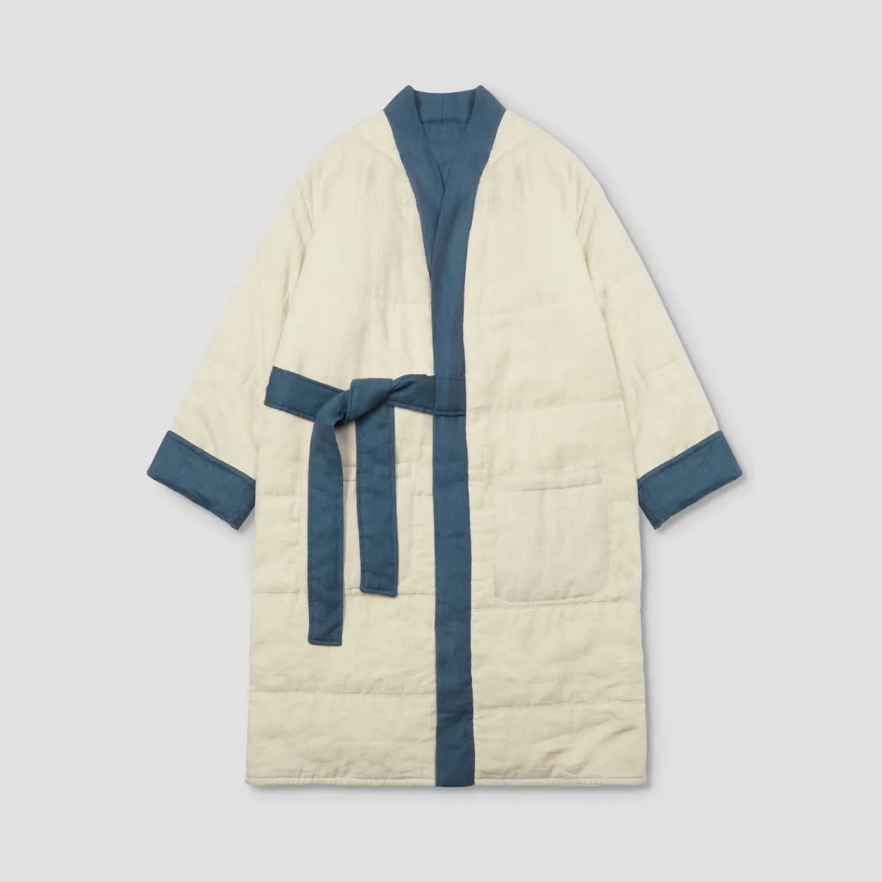 Deep Teal Linen Housecoat