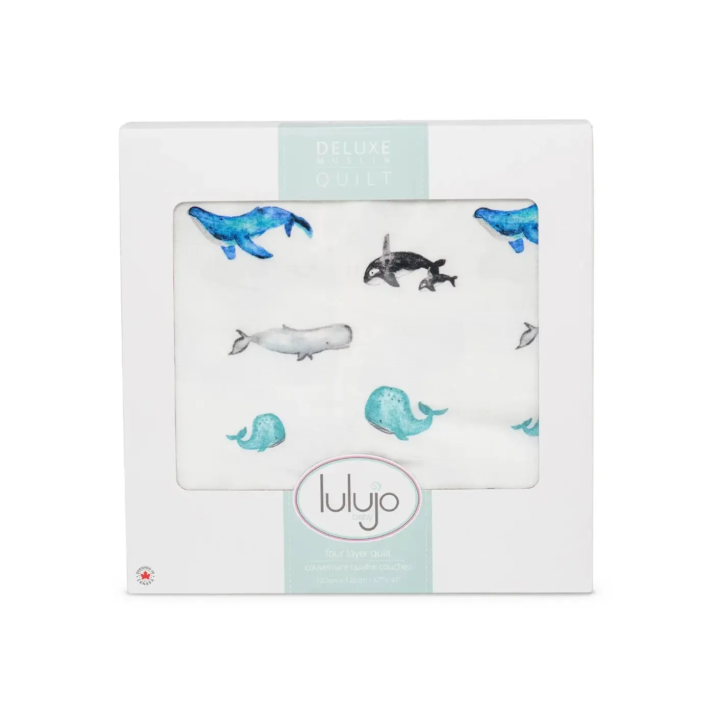 Deluxe Muslin Quilt - Whales | Lulujo