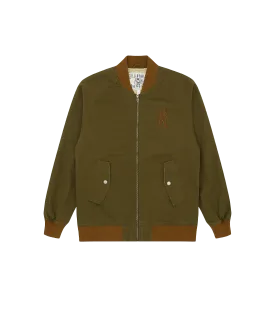 DRILL COTTON BOMBER - OLIVE