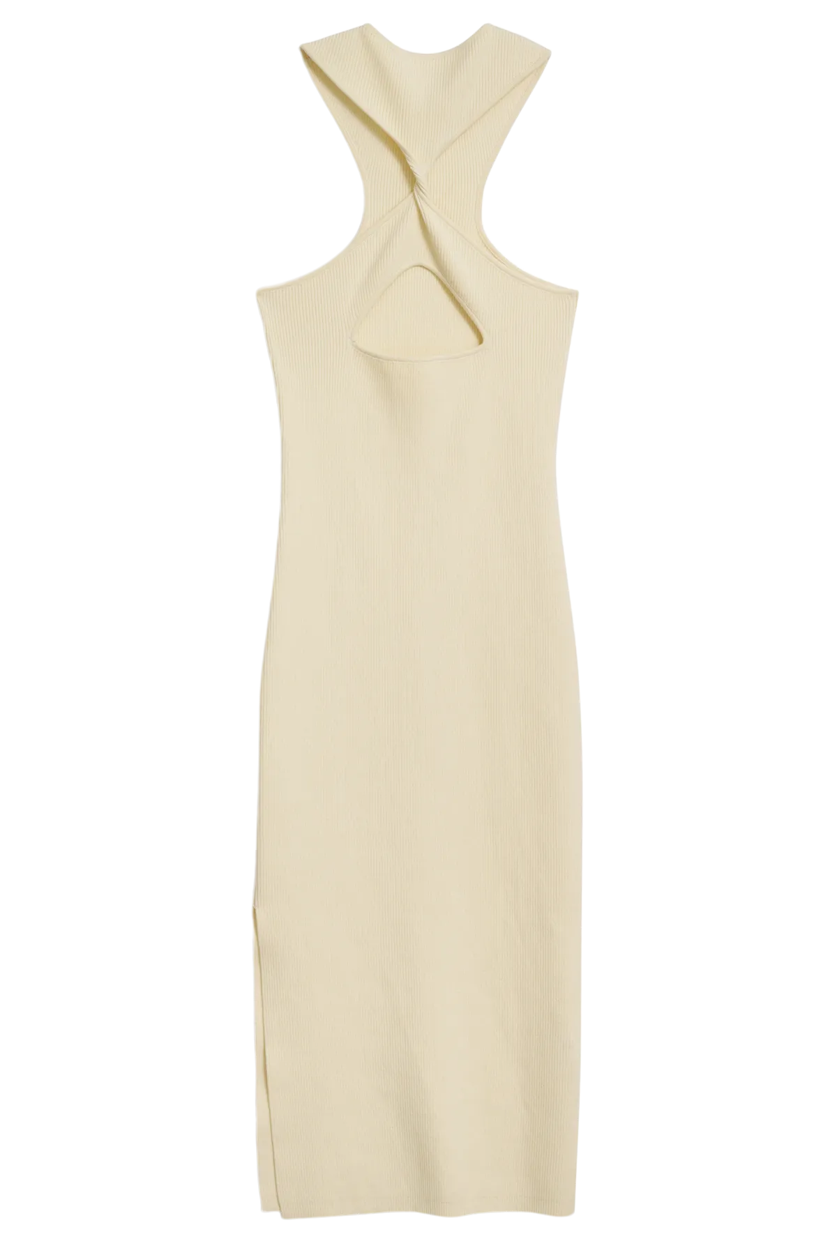 DSTLD Twist Midi Dress in Buttercream