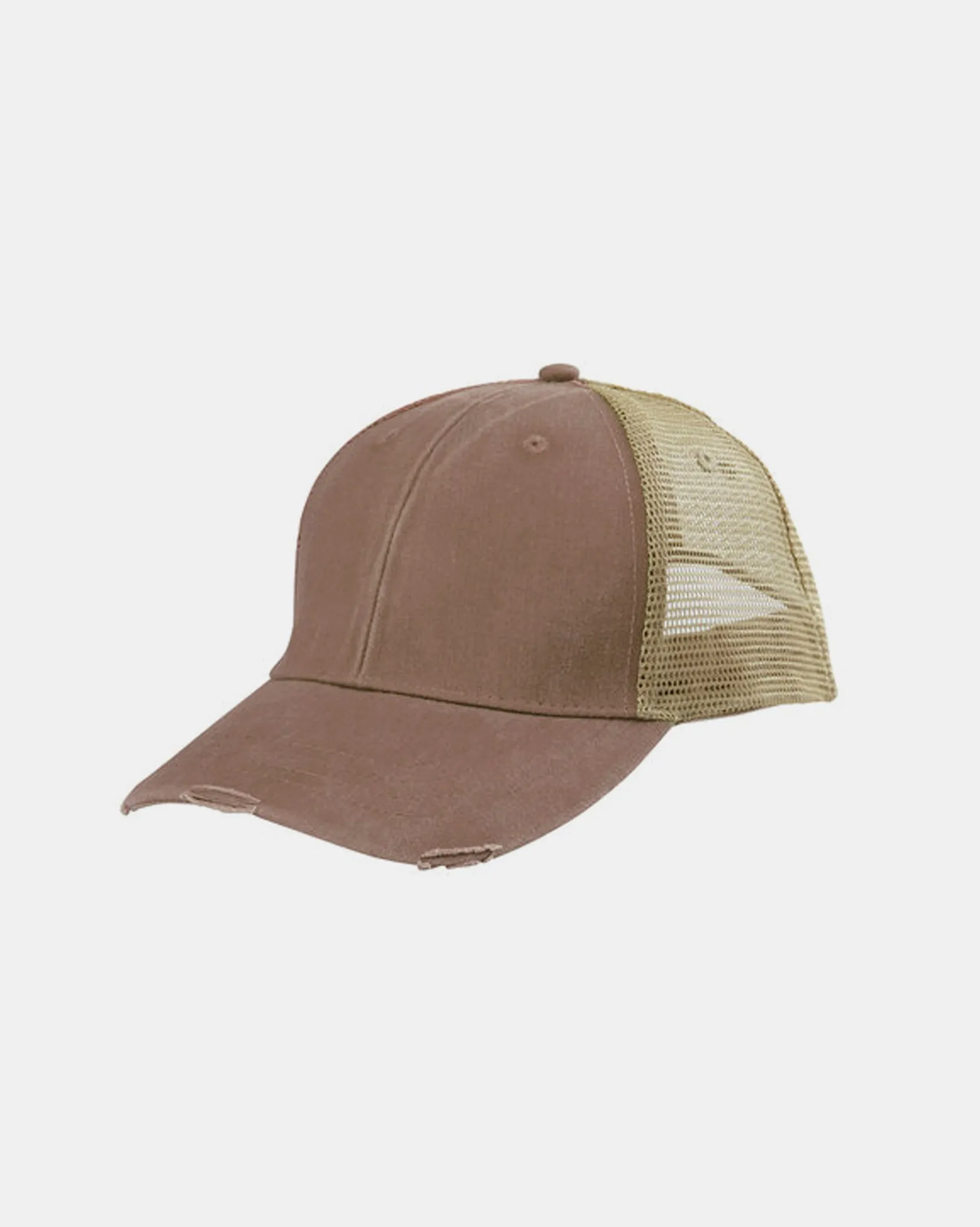 Fish & Forest Brown & Tan Distressed Trucker Hat