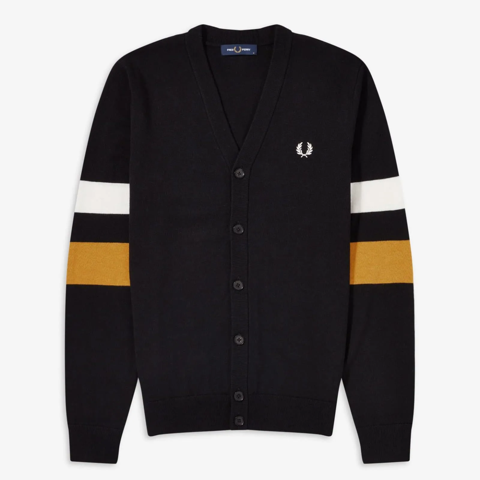 Fred Perry Tipped Sleeve Cardigan Black