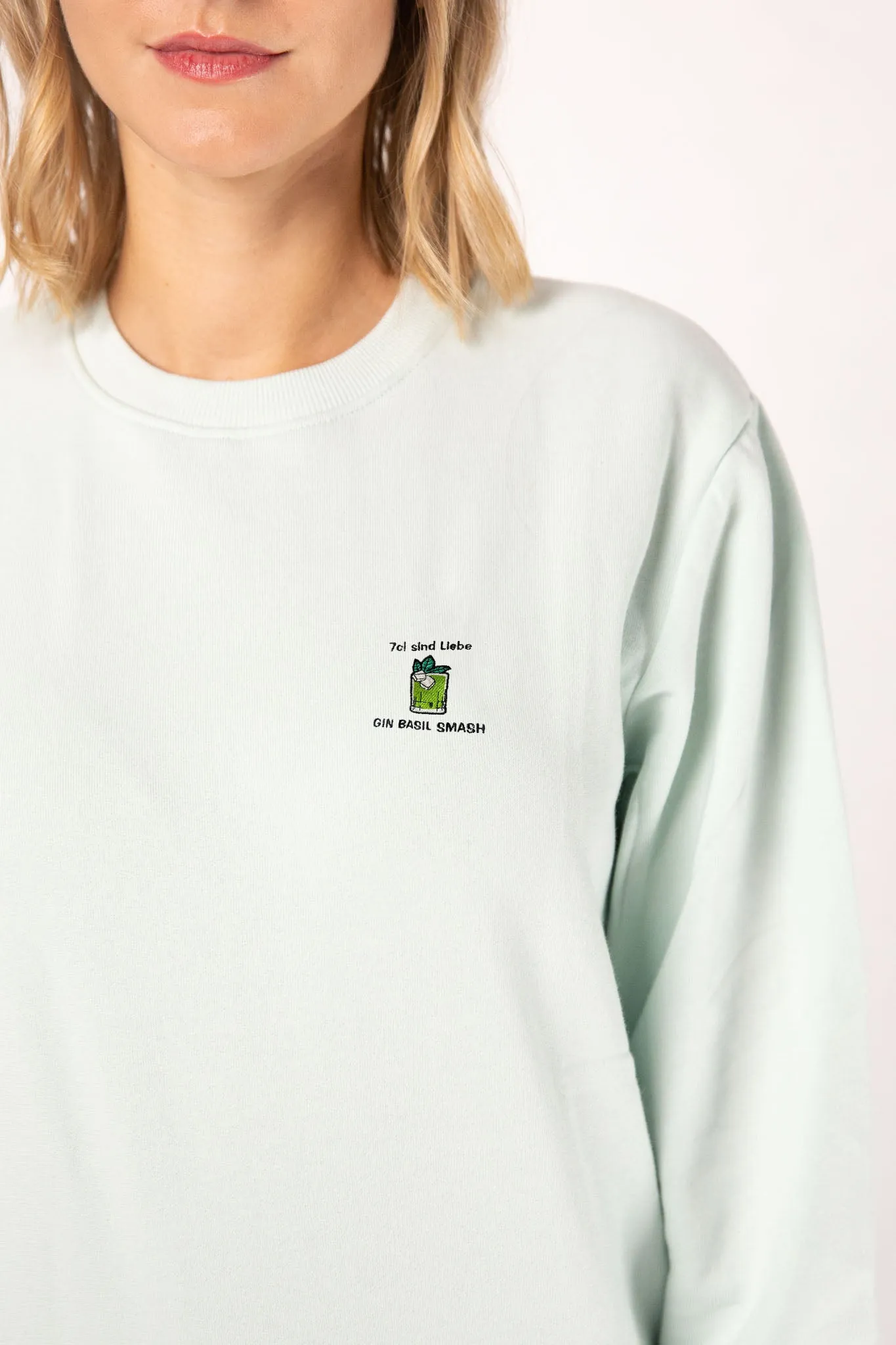 GINVASION Gin Basil Smash | Bestickter Bio-Baumwoll Unisex Pullover