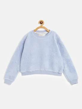 Girls Blue Fur Sweatshirt