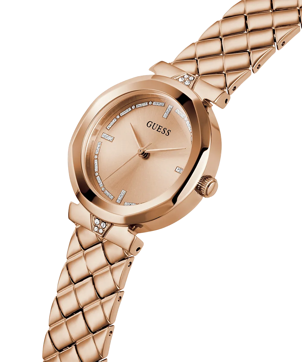 GUESS Ladies Rose Gold Tone Analog Watch