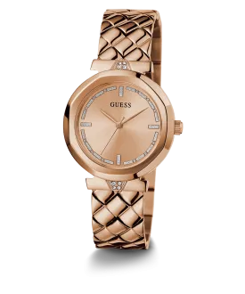 GUESS Ladies Rose Gold Tone Analog Watch