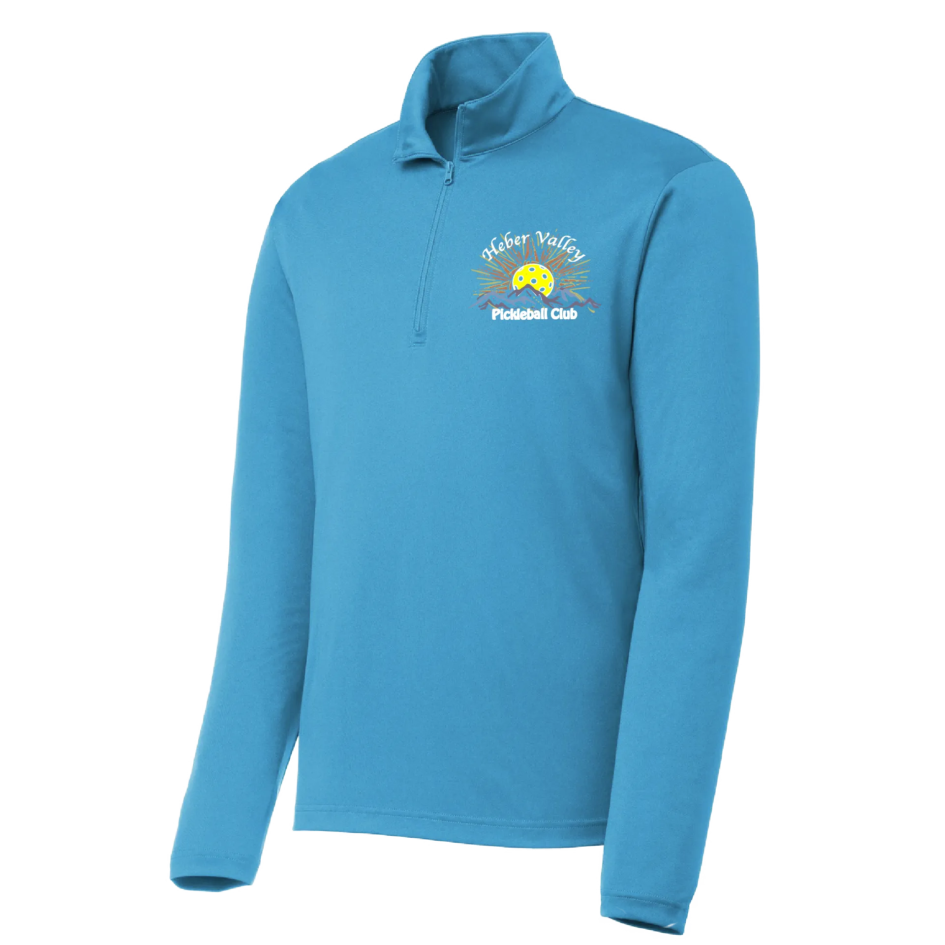 Heber Valley Pickleball Club (Customizable) | Men's 1/4 Zip Long Sleeve Pullover Athletic Shirt | 100% Polyester