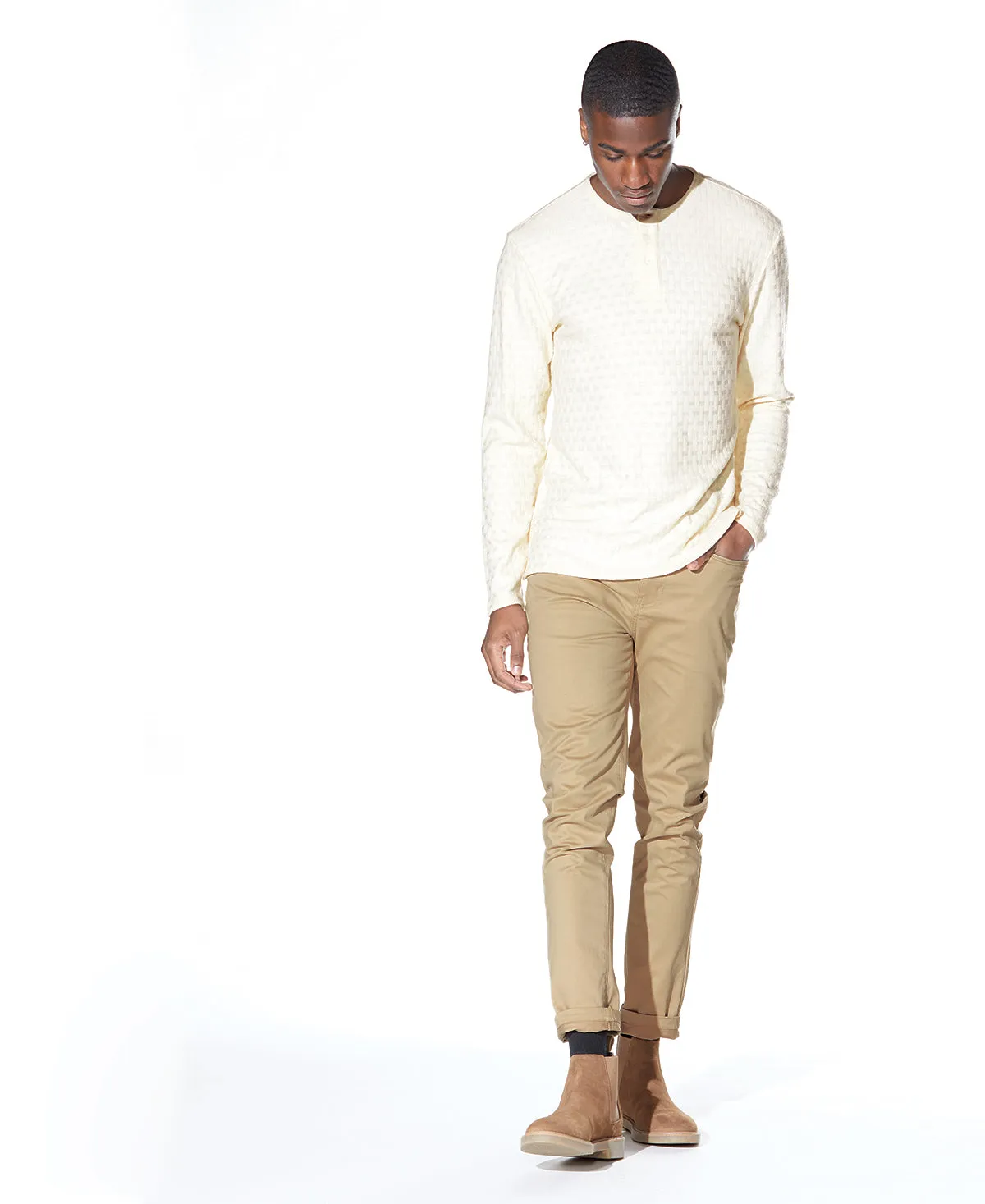 Hogan Long Sleeve Henley (Butter)