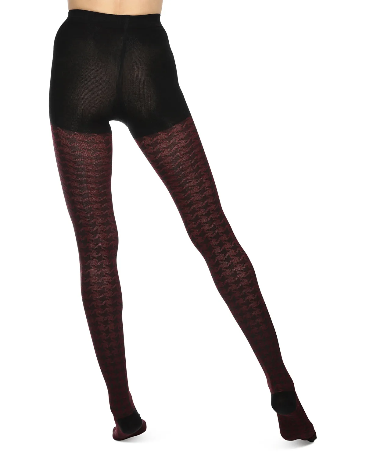 Houndstooth Patterned Cotton Blend Sweater Tights