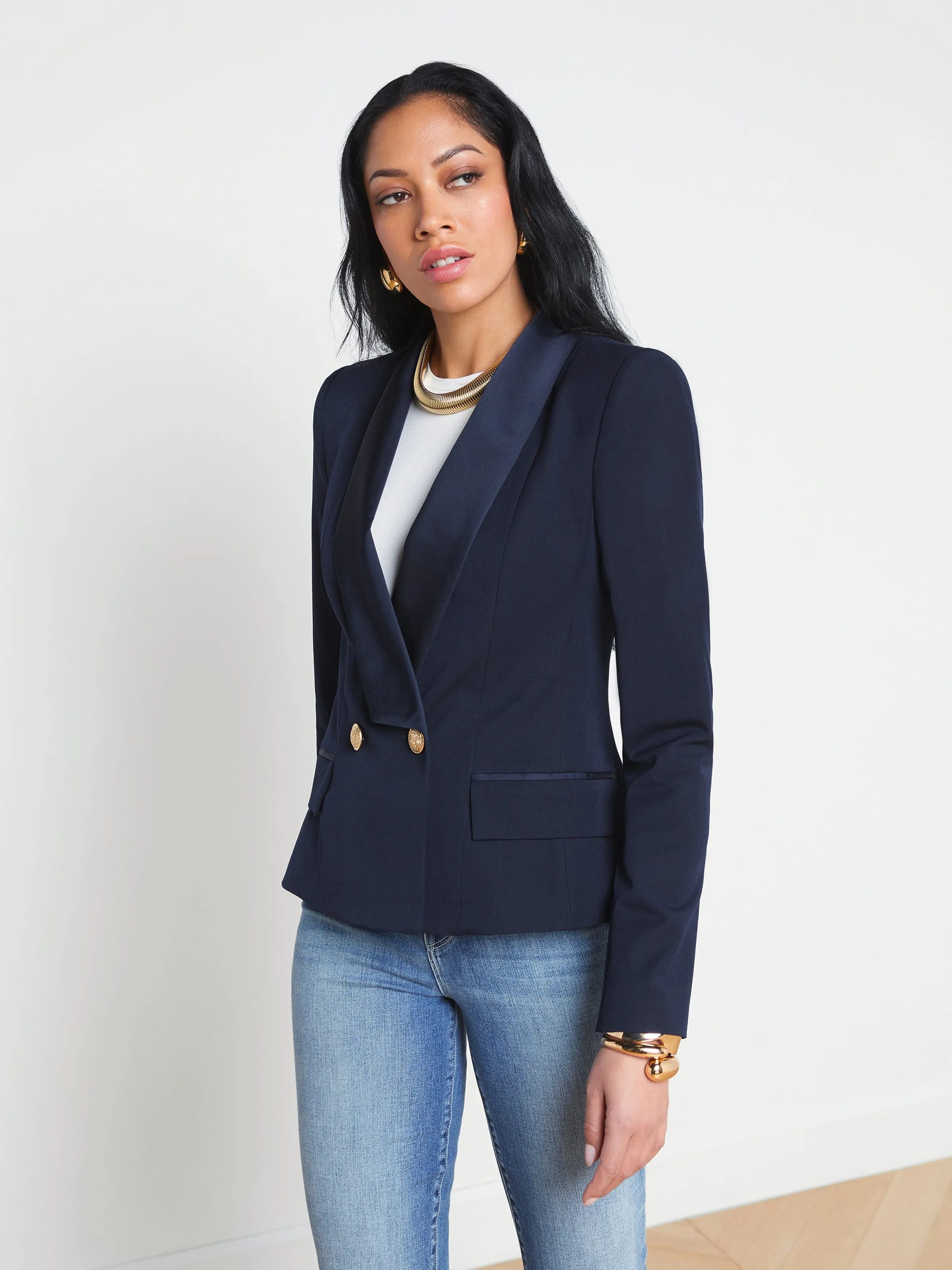 Imogen Satin Lapel Blazer