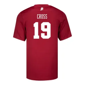 Indiana Hoosiers Adidas #19 Miles Cross Crimson Student Athlete Football Jersey