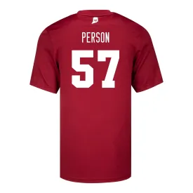 Indiana Hoosiers Adidas #57 Ebon Person Crimson Student Athlete Football Jersey