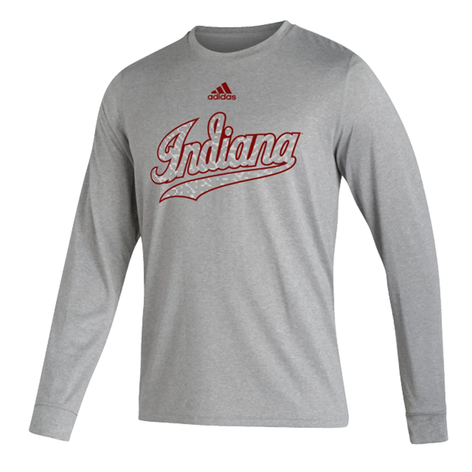 Indiana Hoosiers Adidas Script Indiana Grey Long Sleeve T-Shirt