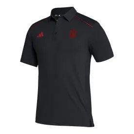 Indiana Hoosiers Adidas Sideline Black Polo