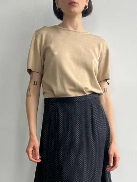 Khaki Silk Knit Tee (M)