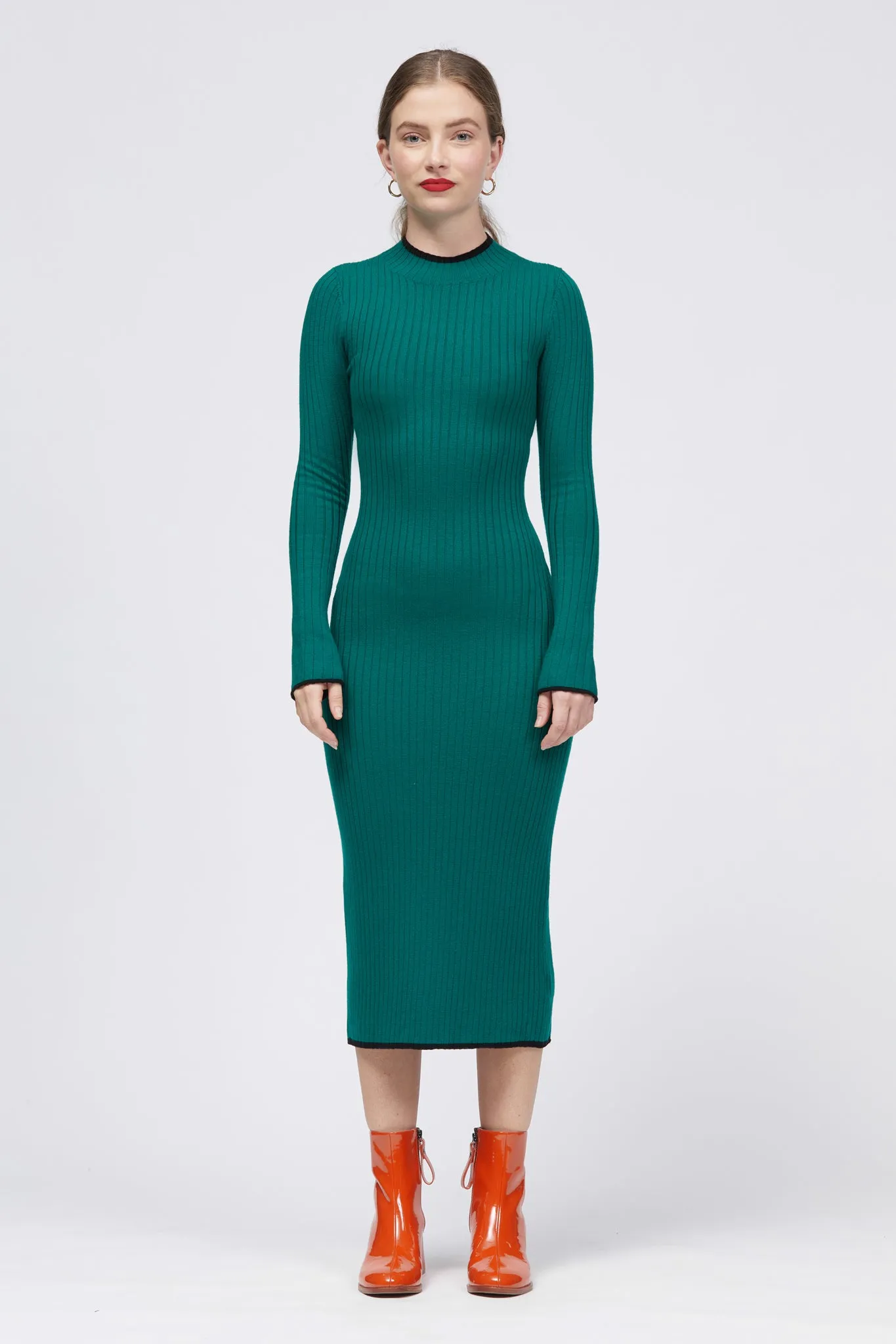 Kolej Dress Dark Green/Black