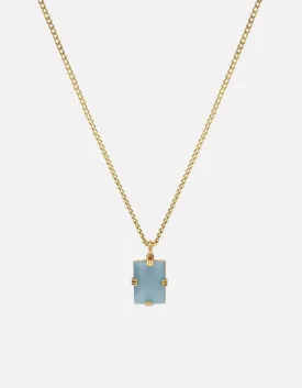 Lennox Blue Agate Necklace, Gold Vermeil