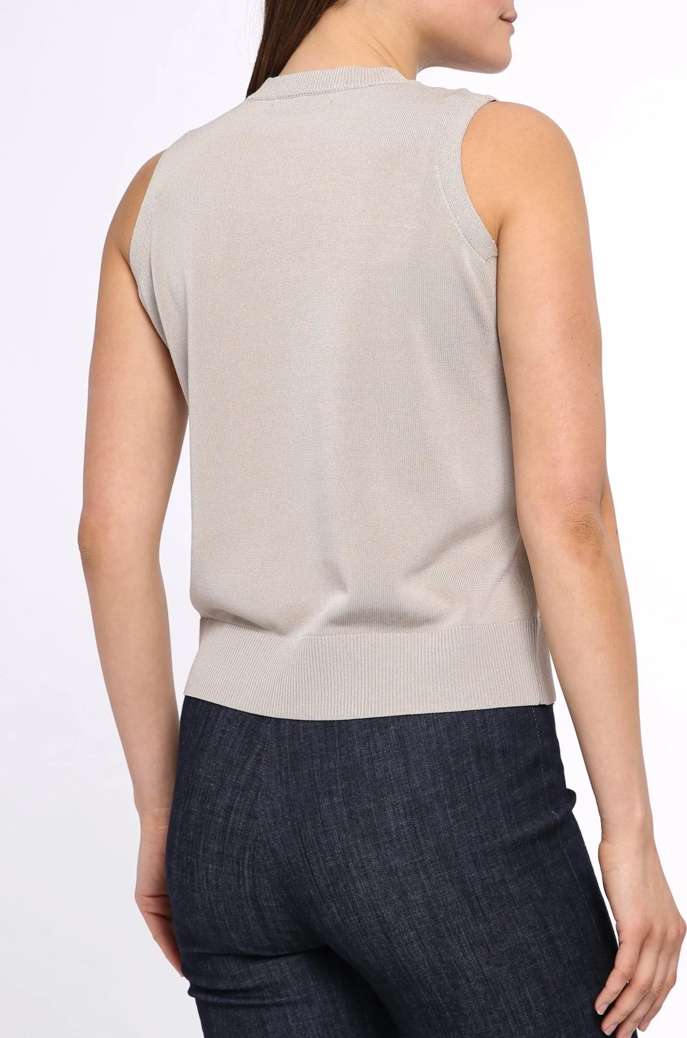 LIA SLEEVELESS CREW IN HIGH TWIST COTTON