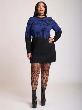 Midnight Cemetery Sweater Dress