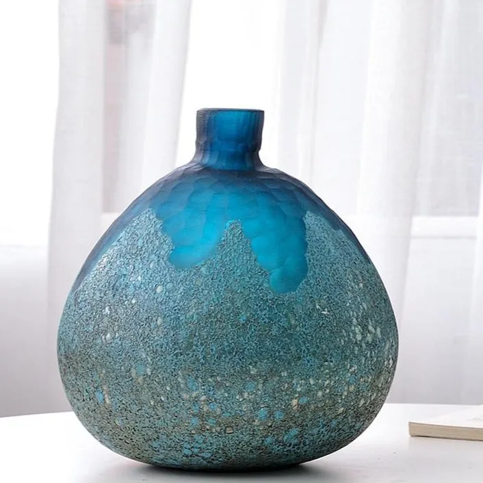 Modern Abstract Blue Glass Vase